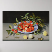 Still Life of Cherries and Peaches Print