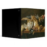 Still life of dead birds and a hare on a table binders