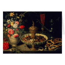 Still Life of Flowers and Dried Fruit, 1611 Greeting Cards