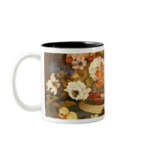 Still Life of Fruit and a Basket of Flowers Mug