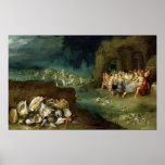 Still life of shells with the Feast of the Gods