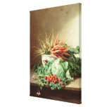 Still Life of Strawberries, Carrots and Cabbage Canvas Prints