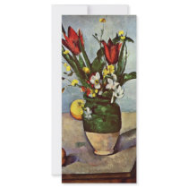 Still Life Of Tulips And Apples By Paul Cézanne Customized Rack Card