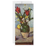 Still Life Of Tulips And Apples By Paul Cézanne Customized Rack Card