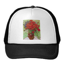 Still Life Red Poppies and Daisies by Van Gogh Hats