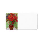 Still Life Red Poppies and Daisies by Van Gogh Personalized Address Label