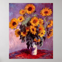 Still life: Sunflowers by Claude Monet Posters