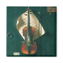 Still Life: The Old Violin by Harnett Fridge Magnet