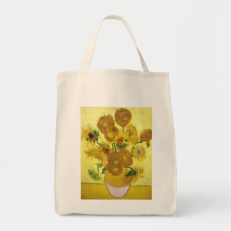 Still Life - Vase with Fifteen Sunflowers van gogh Bags