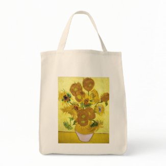 Still Life - Vase with Fifteen Sunflowers van gogh Bags