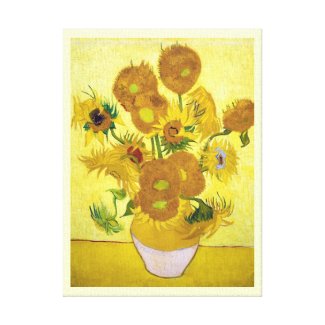 Still Life - Vase with Fifteen Sunflowers van gogh Stretched Canvas Prints