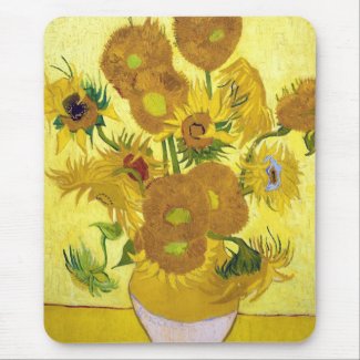 Still Life - Vase with Fifteen Sunflowers van gogh Mousepad
