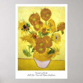 Still Life - Vase with Fifteen Sunflowers van gogh Print