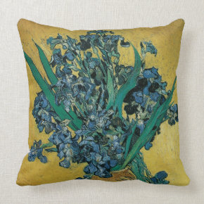 Still Life: Vase with Irises by Vincent van Gogh throwpillow