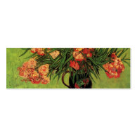 Still Life Vase with Oleanders and Books, Van Gogh Business Card Templates