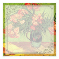Still Life Vase with Oleanders and Books, Van Gogh Personalized Invitation