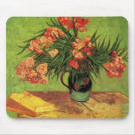 Still Life Vase with Oleanders and Books -Van Gogh Mousepads