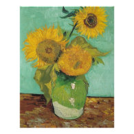 Still Life - Vase with Three Sunflowers, Van Gogh Letterhead