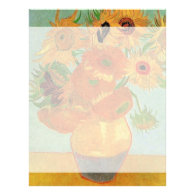 Still Life Vase with Twelve Sunflowers by Van Gogh Personalized Letterhead