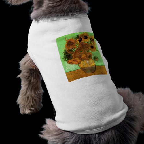 Still Life Vase with Twelve Sunflowers - Van Gogh Dog Tee Shirt