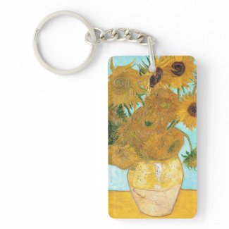 Still Life - Vase with Twelve Sunflowers van Gogh Rectangle Acrylic Keychain