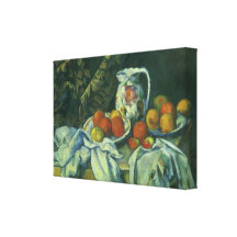 Still Life w Curtain Flowered Pitcher by Cezanne Canvas Prints