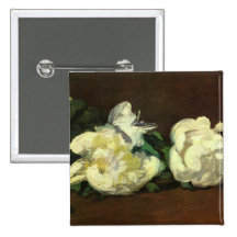 Still life, white peonies - Edouard Manet Buttons