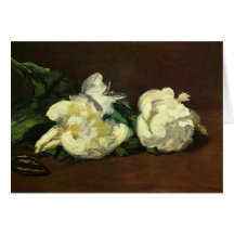 Still life, white peonies - Edouard Manet Cards