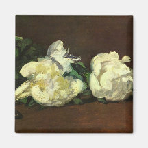 Still Life White Peony by Manet Refrigerator Magnets