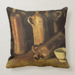 Still Life with 4 Stone Bottles; Vincent van Gogh Pillow