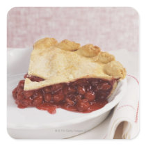 Still Life With a Cherry Pie Square Stickers