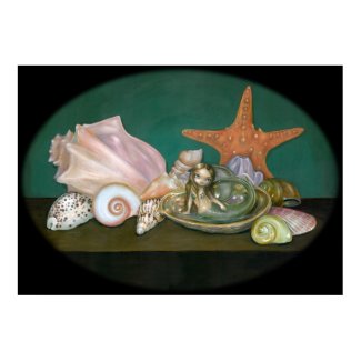 Still Life with a Mermaid fantasy Art Print print