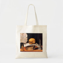 Still life with a Skull and an almanac - Stoskopff Bag