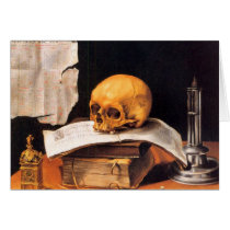 Still life with a Skull and an almanac - Stoskopff Cards
