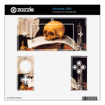 Still life with a Skull and an almanac - Stoskopff Nintendo 3DS Decal