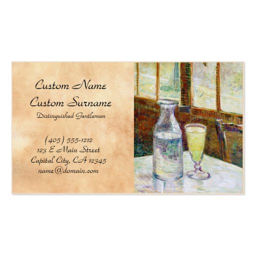 Still Life with Absinthe Vincent van Gogh paint Business Card Templates (front side)