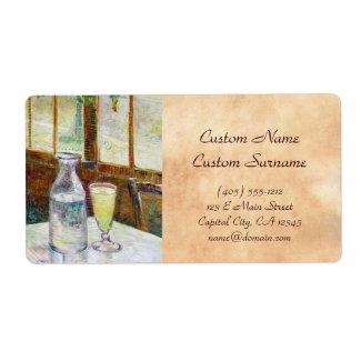 Still Life with Absinthe Vincent van Gogh paint Custom Shipping Label