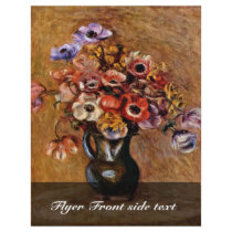 Still Life With Anemones By Pierre-Auguste Renoir Flyer Design