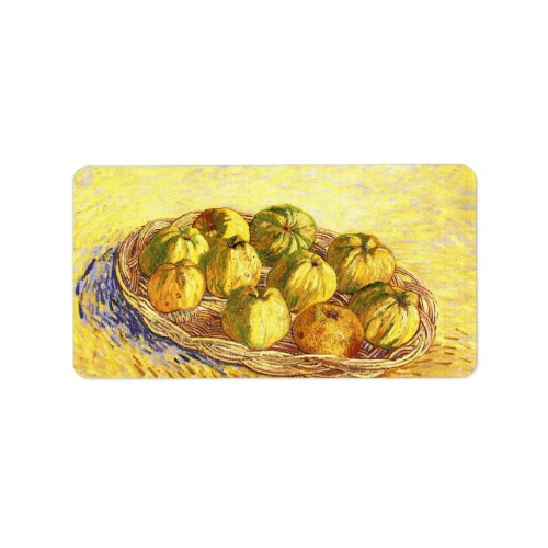 Still life with apple basket by Van Gogh Custom Address Labels