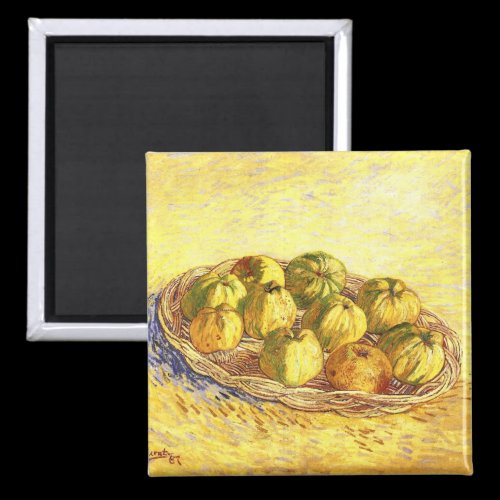Still life with apple basket by Van Gogh Fridge Magnet
