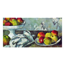 Still Life With Apples And Fruit Bowl Custom Photo Card