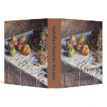Still Life with Apples and Grapes by Claude Monet Vinyl Binder