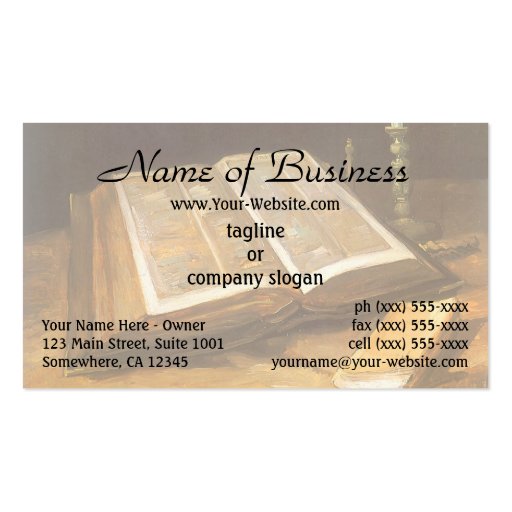 Still Life with Bible by Vincent van Gogh Business Cards (front side)