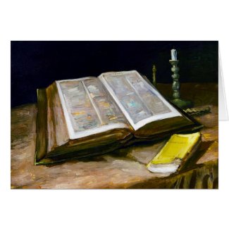 Still Life with Bible by Vincent Van Gogh Greeting Cards