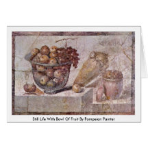Still Life With Bowl Of Fruit By Pompeian Painter Greeting Cards