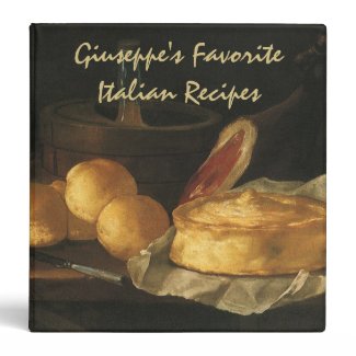 Still Life with Bread Tart and Ham, Giuseppe Recco 3 Ring Binder