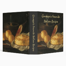 Still Life with Bread Tart and Ham, Giuseppe Recco 3 Ring Binder