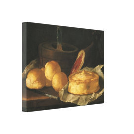 Still Life with Bread Tart and Ham, Giuseppe Recco Canvas Prints