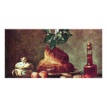 Still Life With Brioche By Chardin Jean-Baptiste S Personalized Photo Card