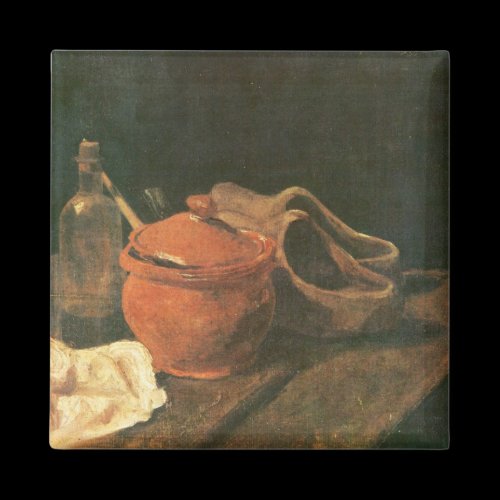 Still life with clay, wood and bottle by Van Gogh Refrigerator Magnets